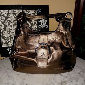 Coach Bronze Metallic Leather.